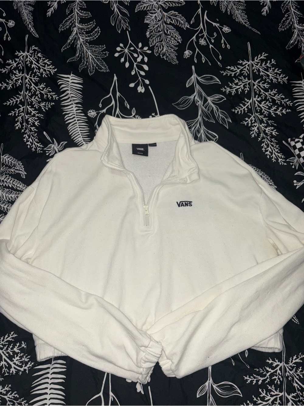 Vans Women’s Off-White Half-Zip Pullover Sweatshirt